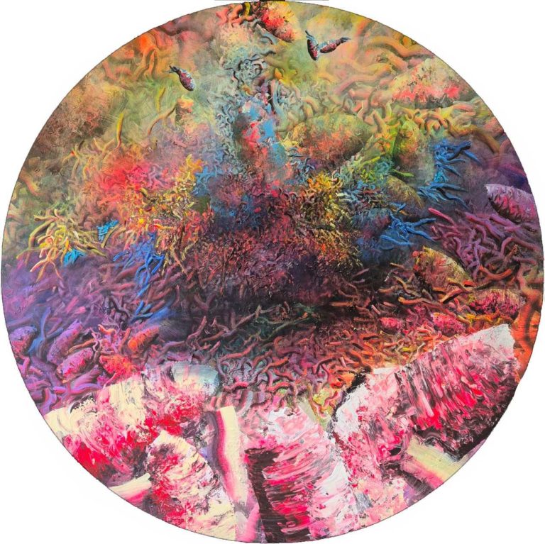 Ulrike Donié, Tondo, O. T., 2019, Durchmesser 113 cm